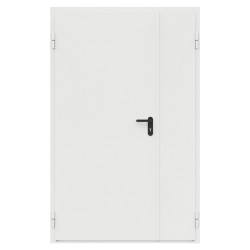 Дверь противопожарная металлическая сплошная двупольная неравнопольная угловая коробка (1250х2075мм) ДПР-АСД-02/60 (EI60), левая, RAL9016